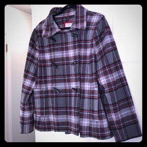 Old Navy Plaid Peacoat